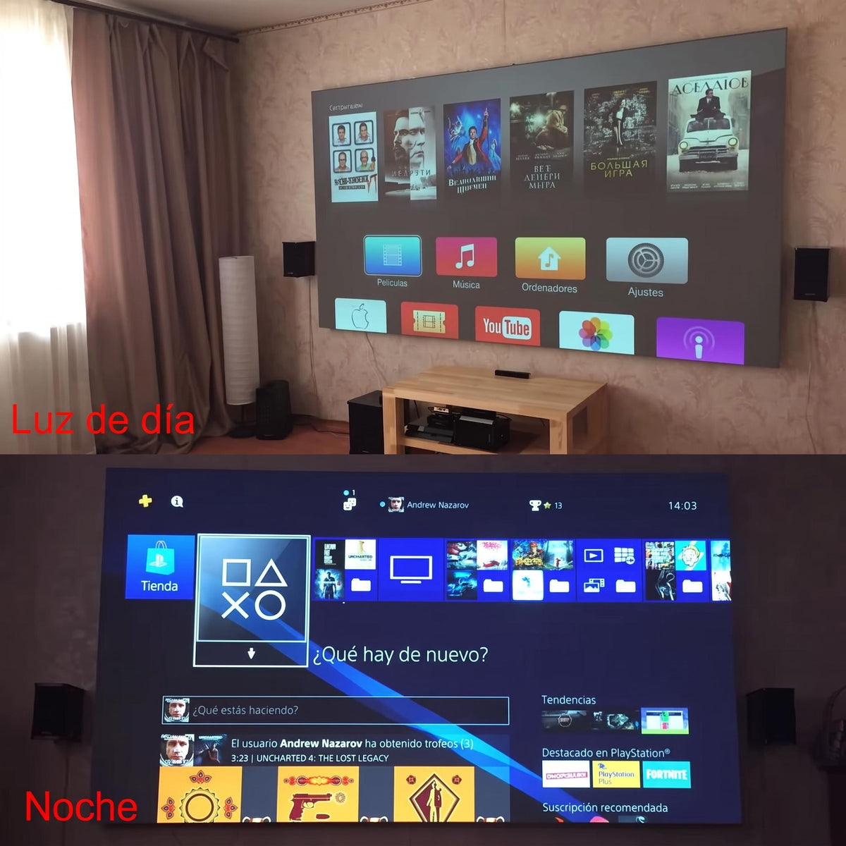 Pantalla de proyector plegable 100"/120"