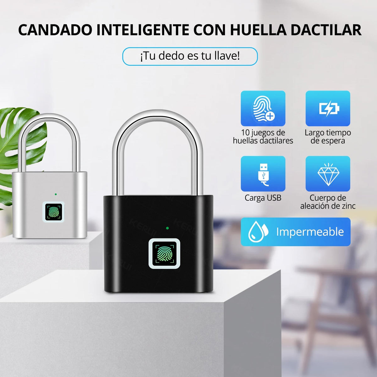 Candado con huella dactilar