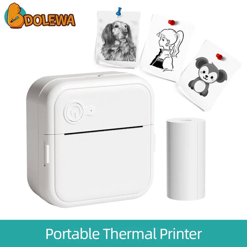 Mini impresora térmica portátil sin tinta en color blanco