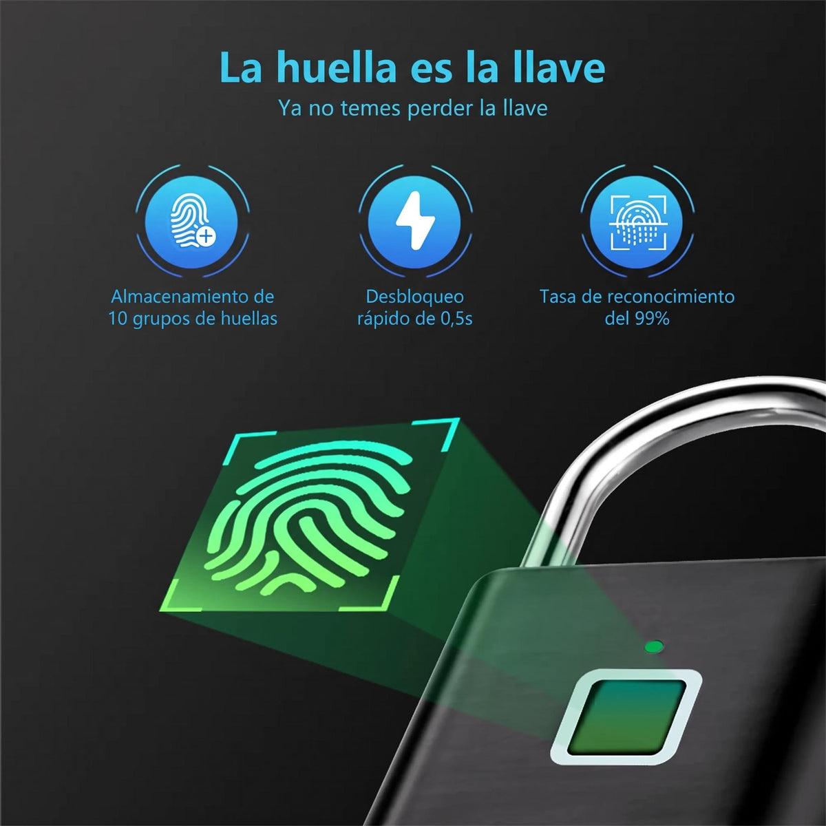 Candado con huella dactilar